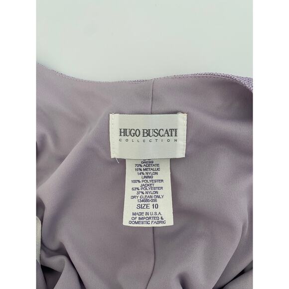 Hugo Buscati Purple Mini Dress 70s Funky Sleeveless Metallic Fairy Size 10 - Picture 8 of 12